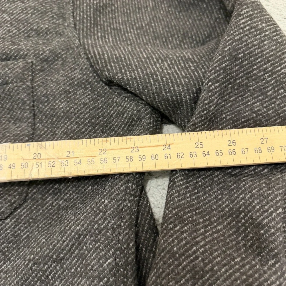Banana Republic Shirt Jacket Mens Large Charcoal Gray Textured Lined Button Up